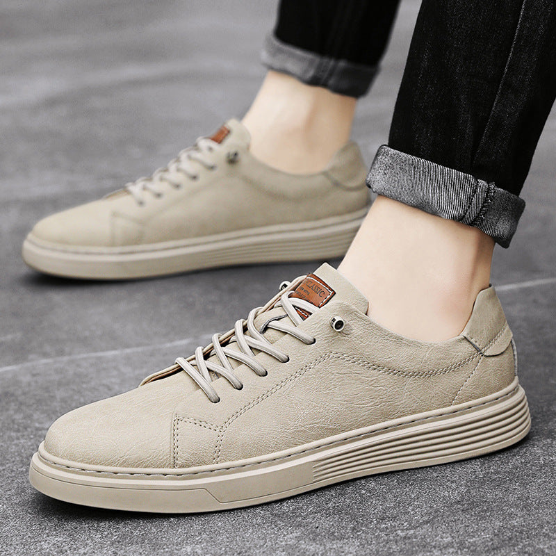 Men's Sneakers with Stitched Upper and Linear Silhouette