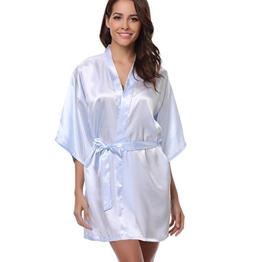 Abito Vestaglia Senza Maniche Stile Kimono da Donna – Effetto Satinato