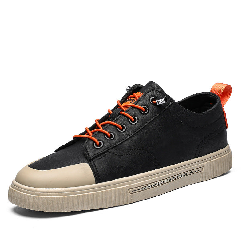 Sneakers Basse Da Uomo Con Lacci, Punta A Contrasto E Suola Piatta Testurizzata.