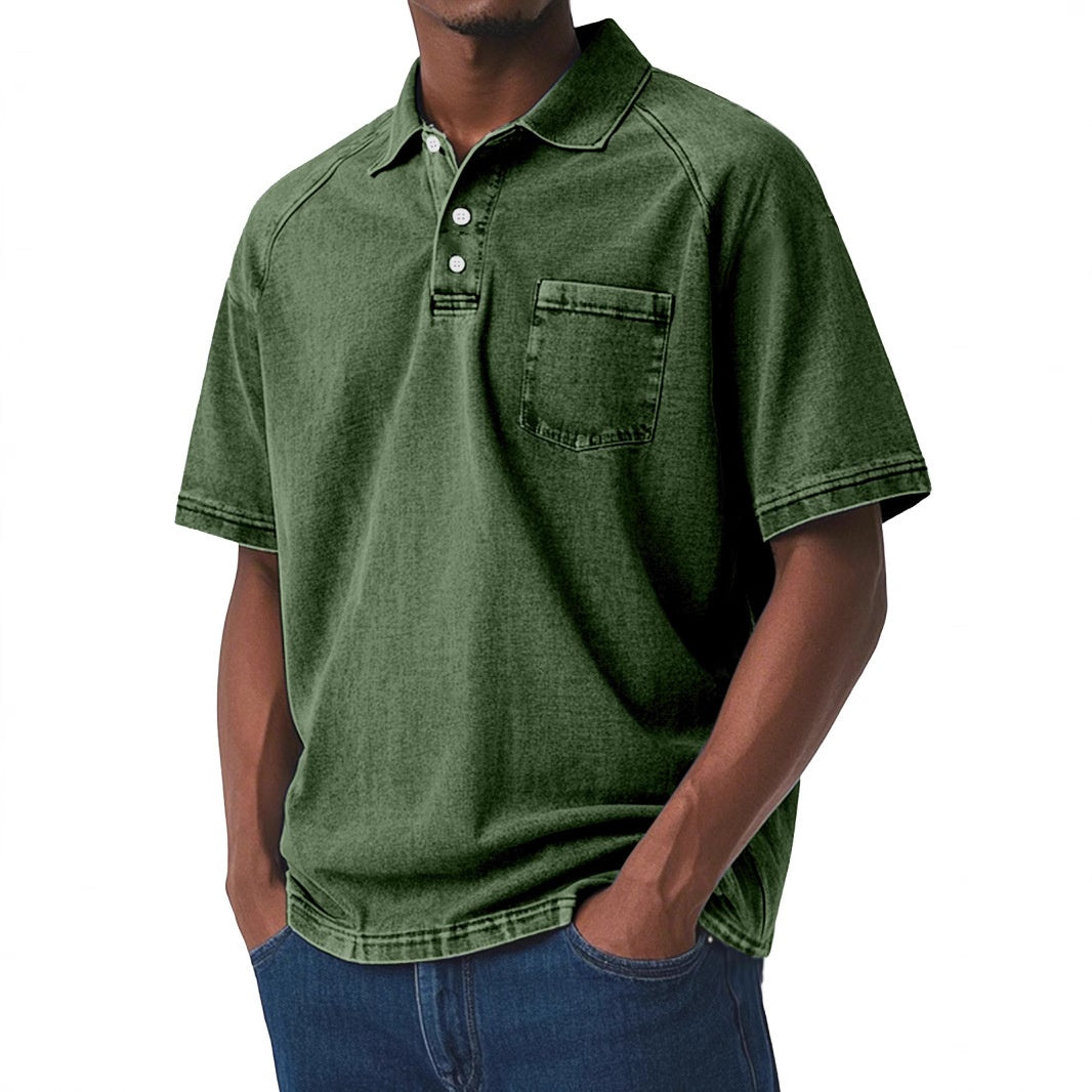 Men's Summer Short Sleeve Shirt with Print and Buttons – Slim Fit