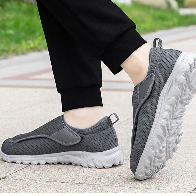 Scarpe da Passeggio Uomo a Pianta Larga con Chiusura a Strappo Regolabile – Suola Antiscivolo