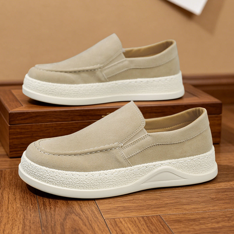 Zapatillas de hombre sin cordones con aspecto de cuero de microfibra – diseño retro