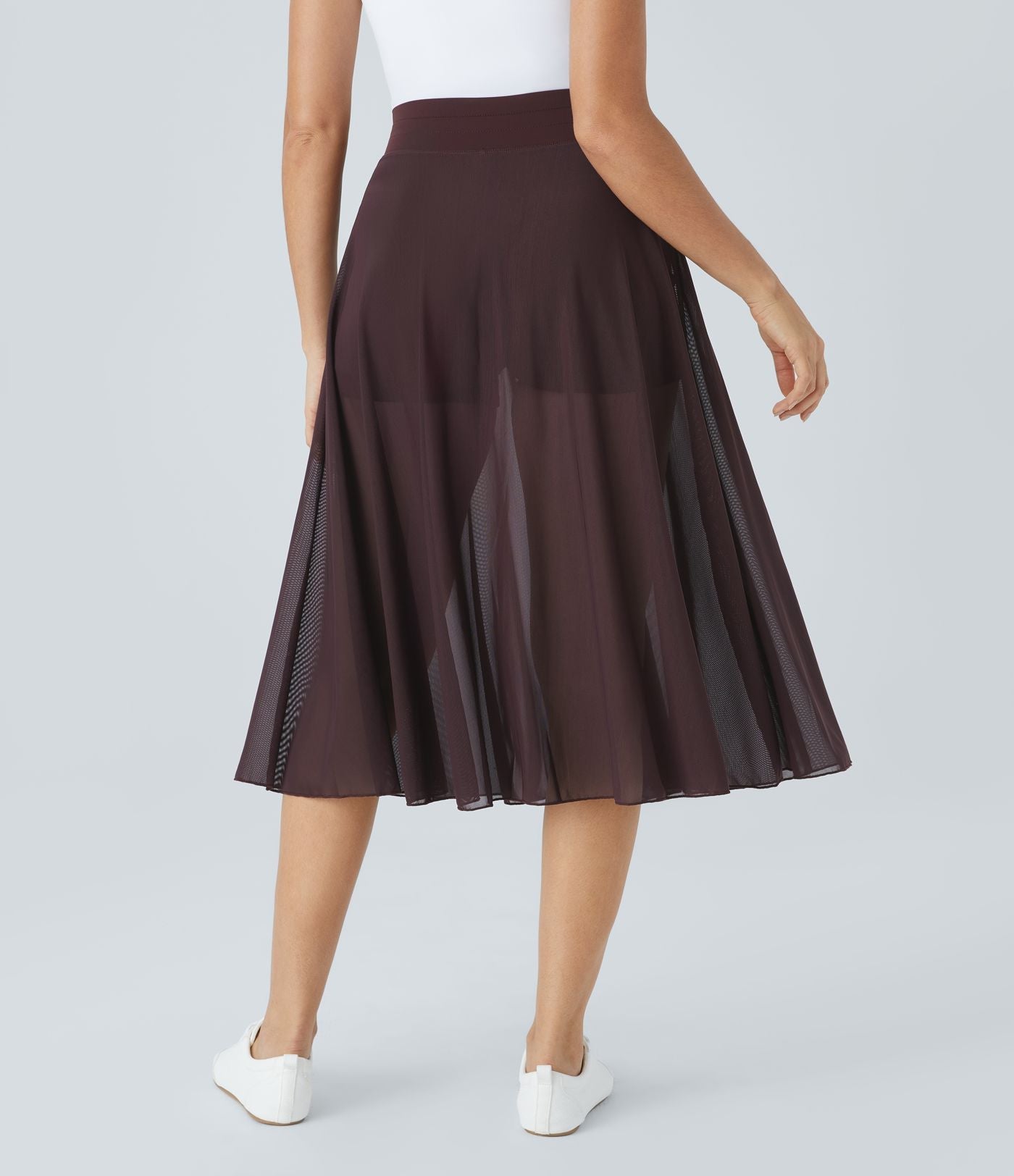 Gonna Midi Donna 2-in-1 con Tasca Laterale Nascosta e Vita Elasticizzata