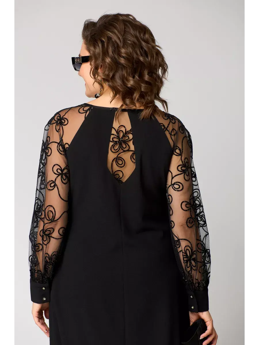 Women's Spring Midi Dress with Loose Fit and Elegant Sleeves