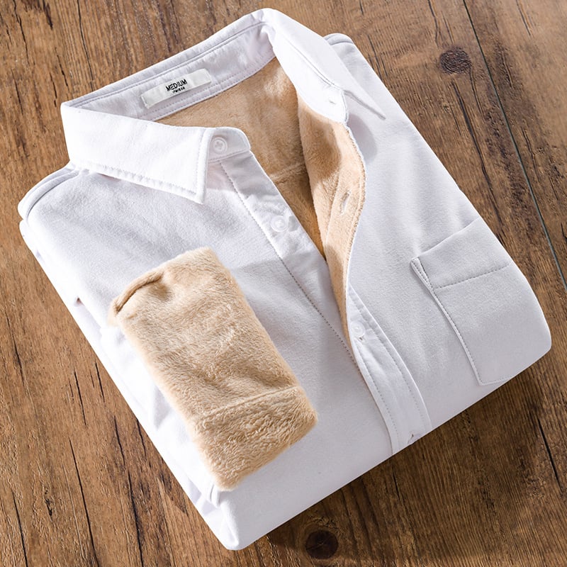 Camisa de hombre de manga larga con estructura acolchada y detalle de bolsillo