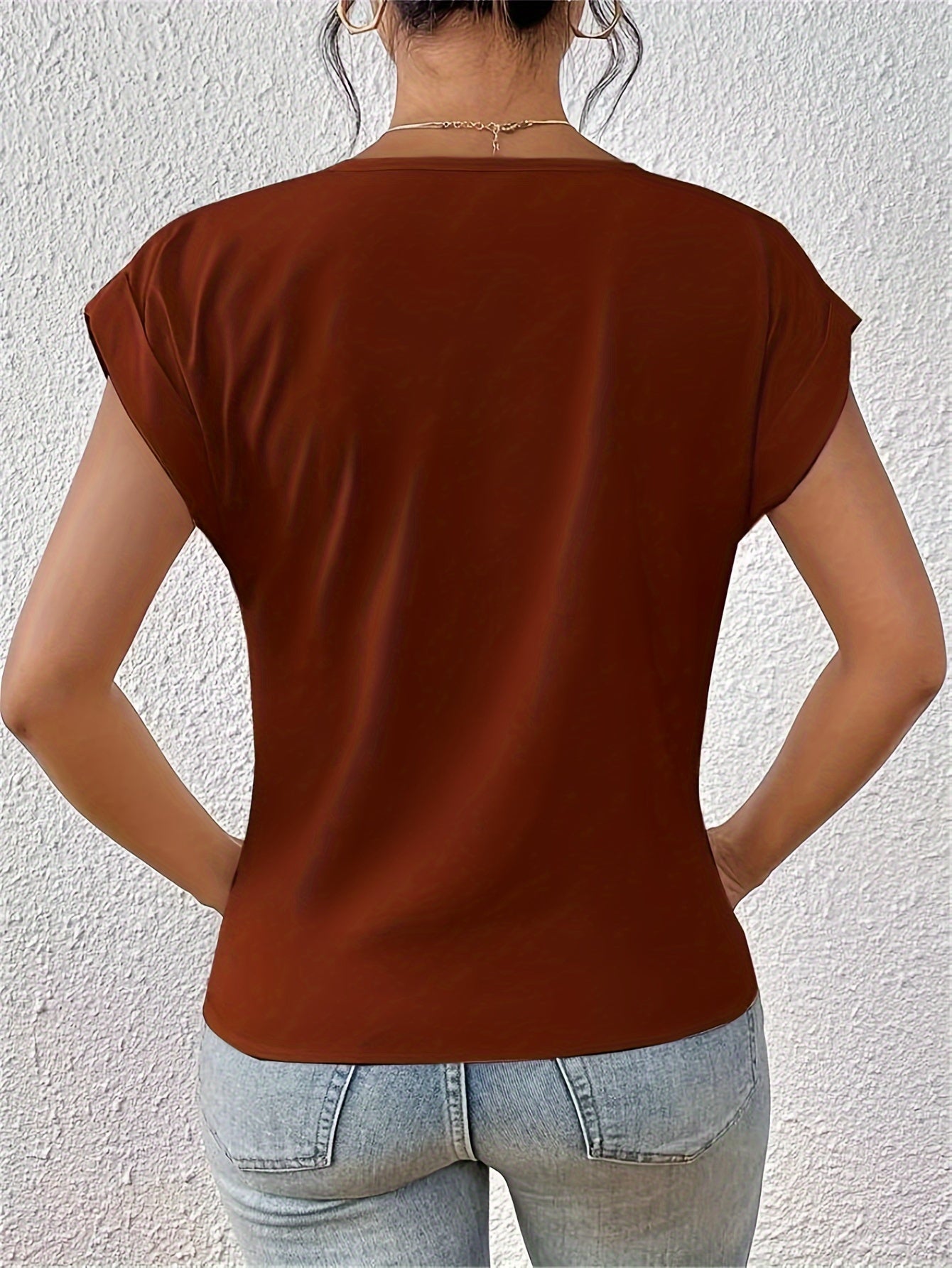 Women's V-Neck T-Shirt with Short Sleeves