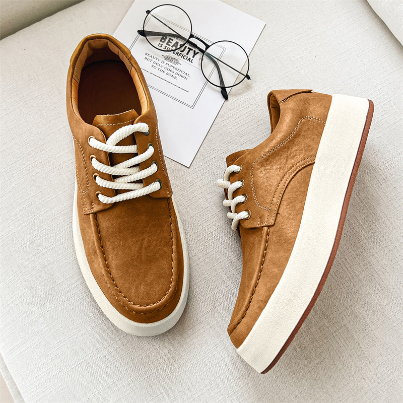 Sneakers Uomo Casual con Suola Platform e Lacci – Punta Tonda