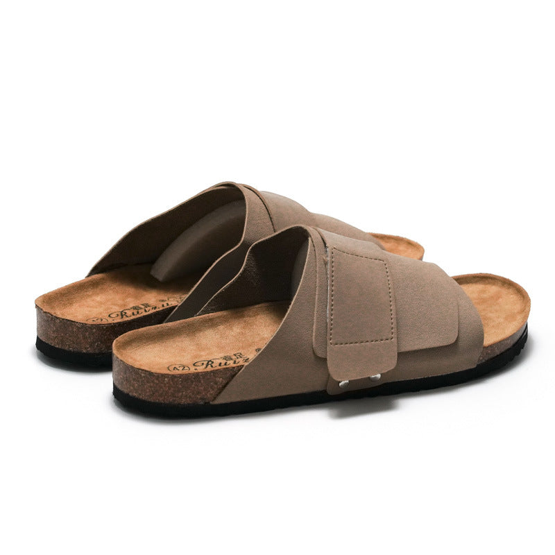 Sandali Unisex Casual con Doppio Cinturino Regolabile e Plantare Effetto Sughero