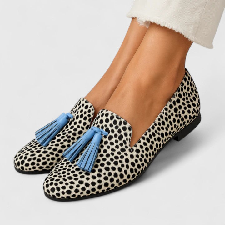 Women's Slip-On Moccasins with Tassels and Rounded Toe