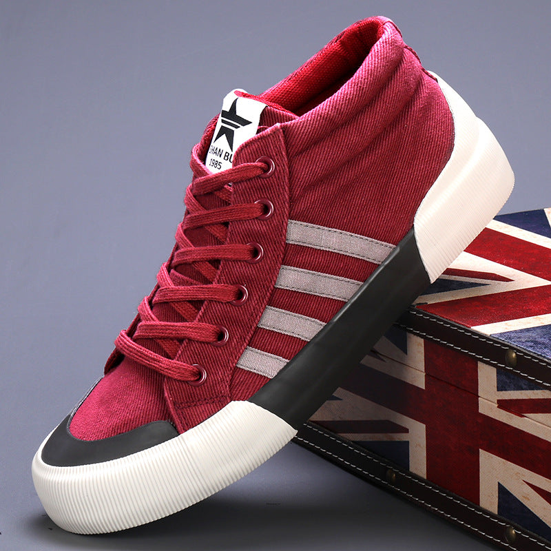 Sneakers Uomo Alte in Tela Color Block con Lacci – Stile Casual Quotidiano