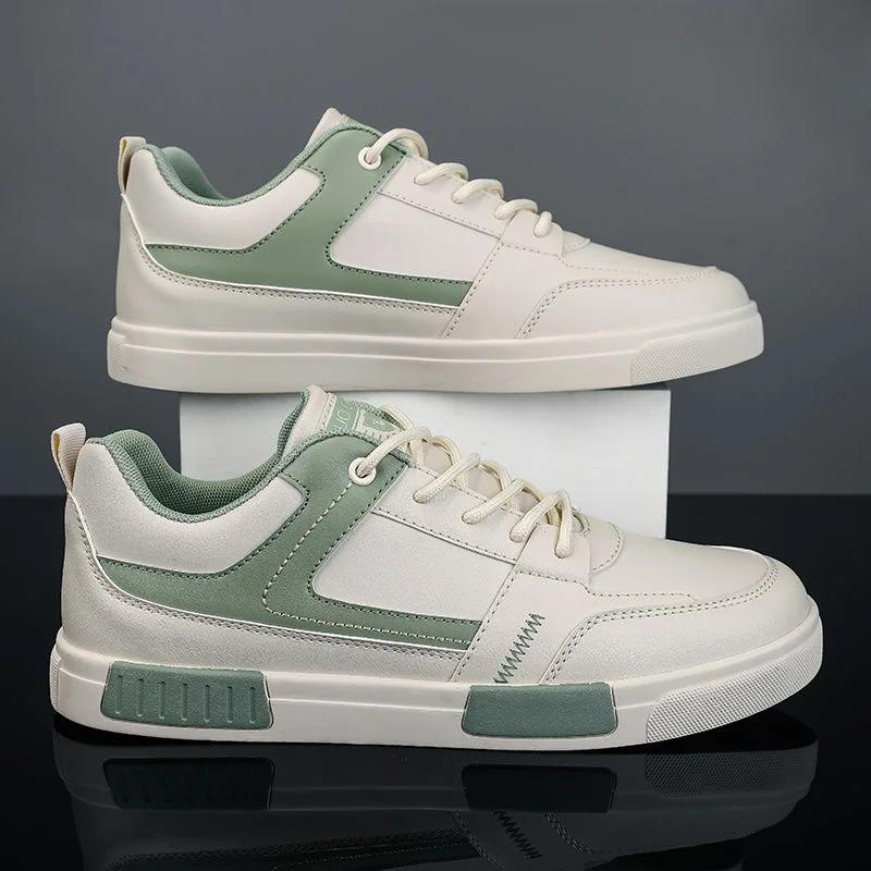 Men's Sneakers with Two-Tone Panels and Elevated Sole