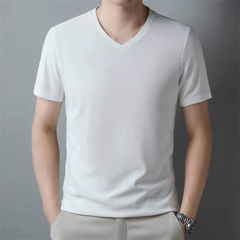 Men's T-shirt with V-neck and Short Sleeves – Regular Fit