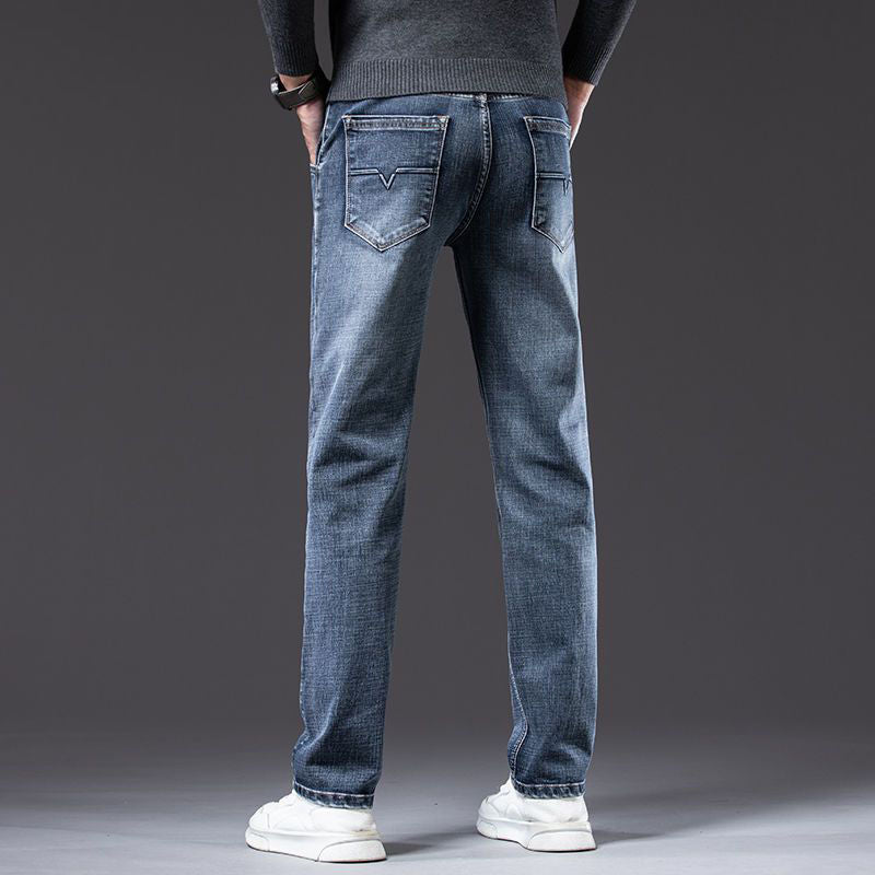 Pantaloni Uomo a Gamba Dritta con Vita Media – Vestibilità Ampia Elasticizzata