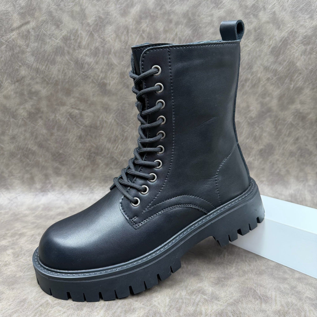 Botas de invierno para hombre de cuero sintético con suela gruesa y diseño aislante