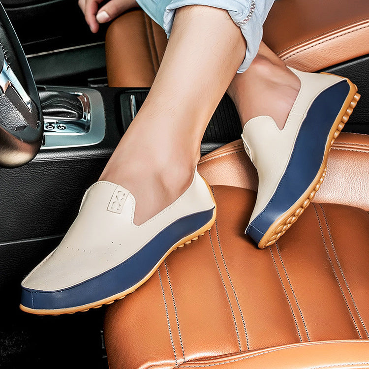 Men's Slip-On Driving Moccasins with Shock-Absorbing Rubber Sole