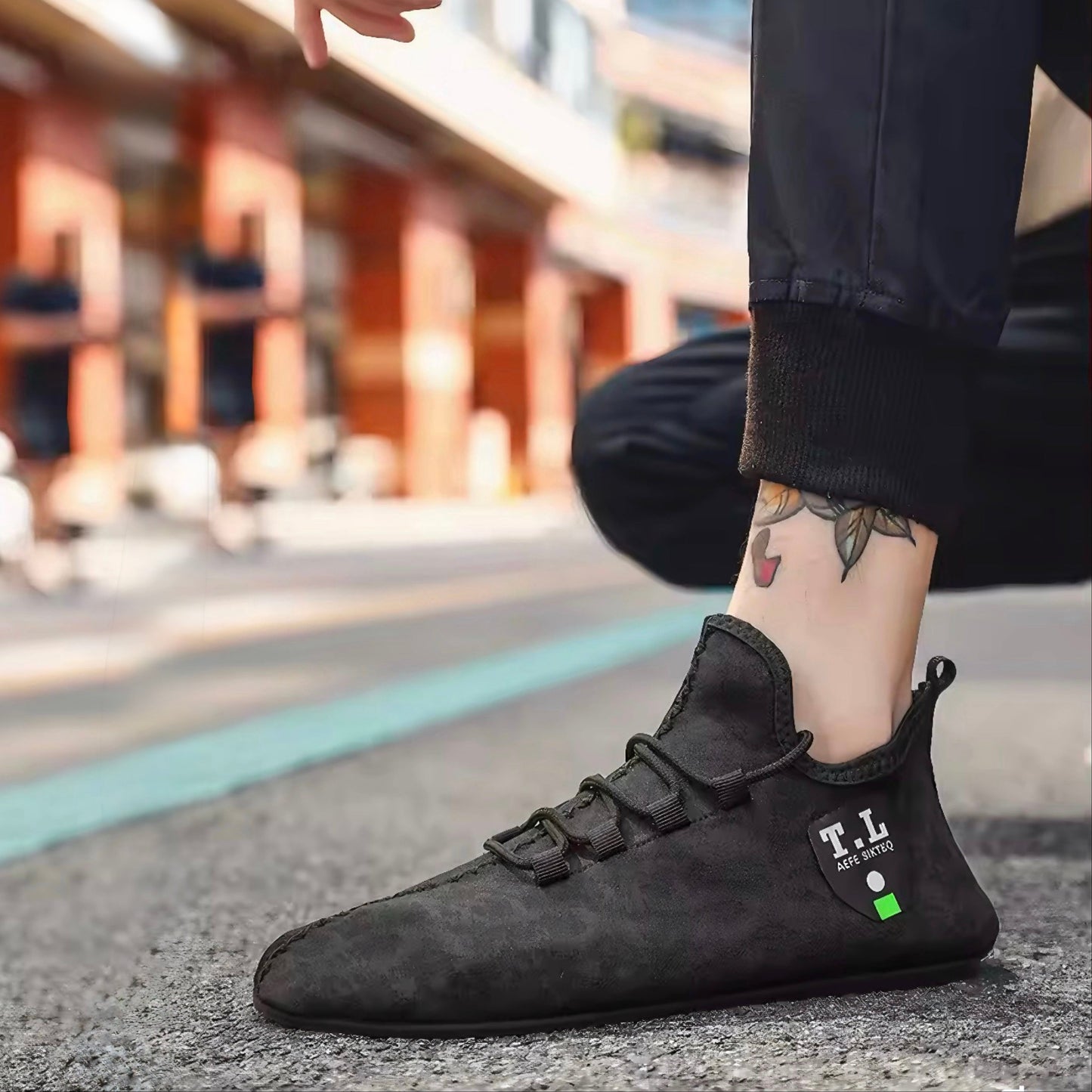 Mocasines para hombre slip-on con soporte para tobillo y suela texturizada