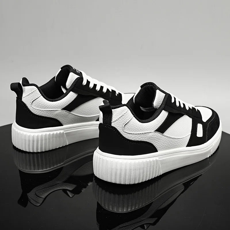 Sneakers Da Uomo In Pelle E Mesh Con Inserti A Contrasto E Suola Testurizzata.