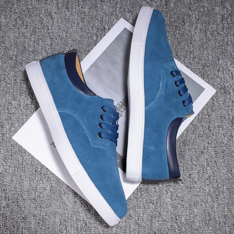 Zapatos de hombre de efecto ante con cordones y forro de piel
