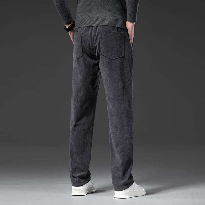 Pantaloni Uomo Velluto Style a Gamba Dritta con Vita Regolabile – Vestibilità Comoda