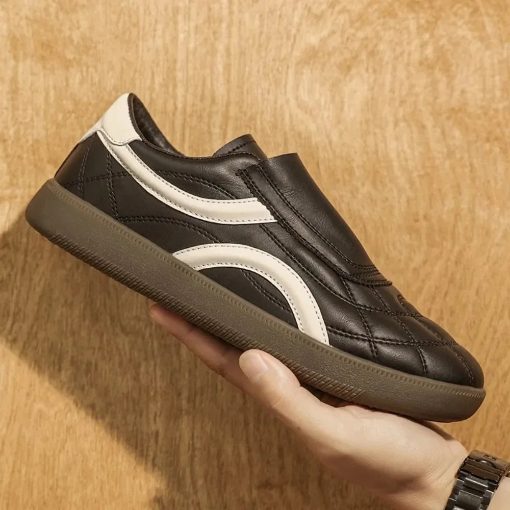 Sneakers Uomo con Lacci Effetto Pelle – Scarpe Casual per l'Uso Quotidiano