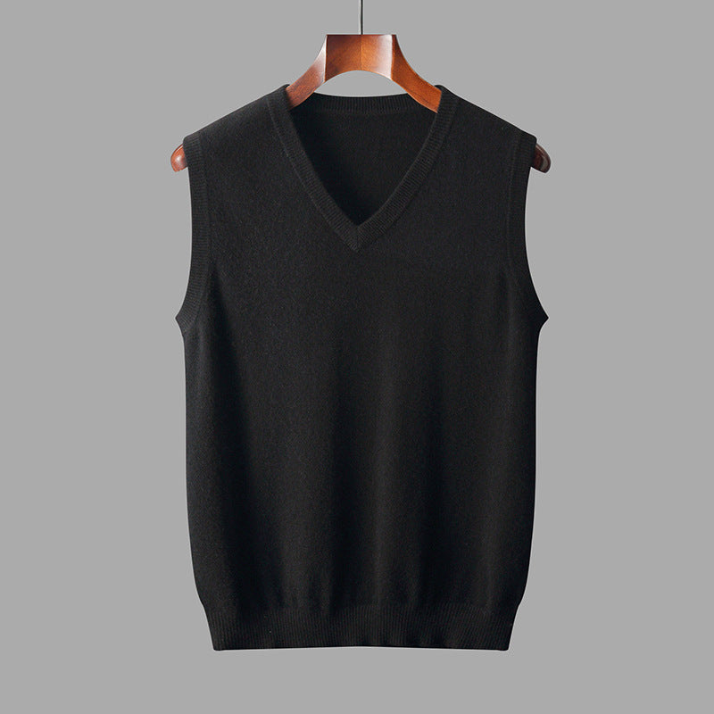 Gilet Uomo in Misto Lana Merino con Scollo a V – Lana Merino Blend