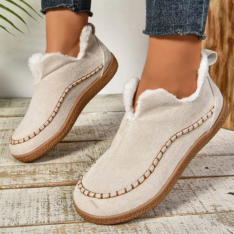 Women's Winter Ankle Boots with Supportive Sole and Non-Slip Design