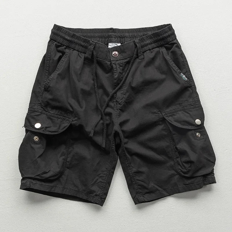 Herre cargo bermudashorts med justerbar talje, mange lommer og 15 cm skridtlængde