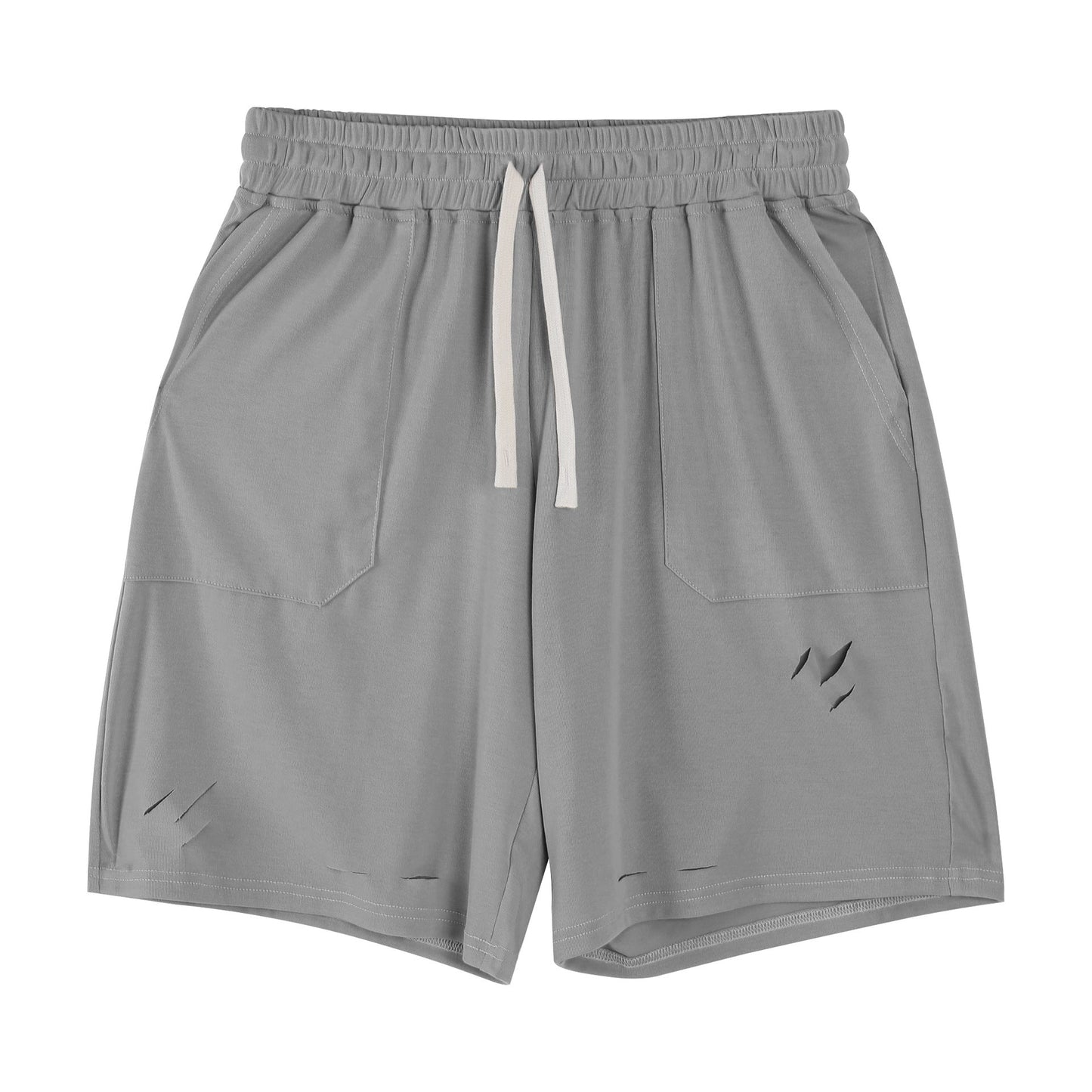 Pantaloncini Uomo Sportivi con Dettagli Strappati – Vestibilità Ampia