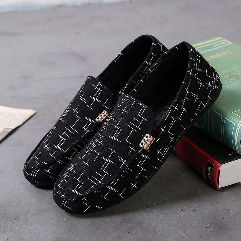 Scarpe Uomo in Tela con Punta Tonda e Suola Leggera