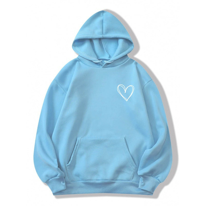 Women's brushed-fabric hoodie with a hooded neckline