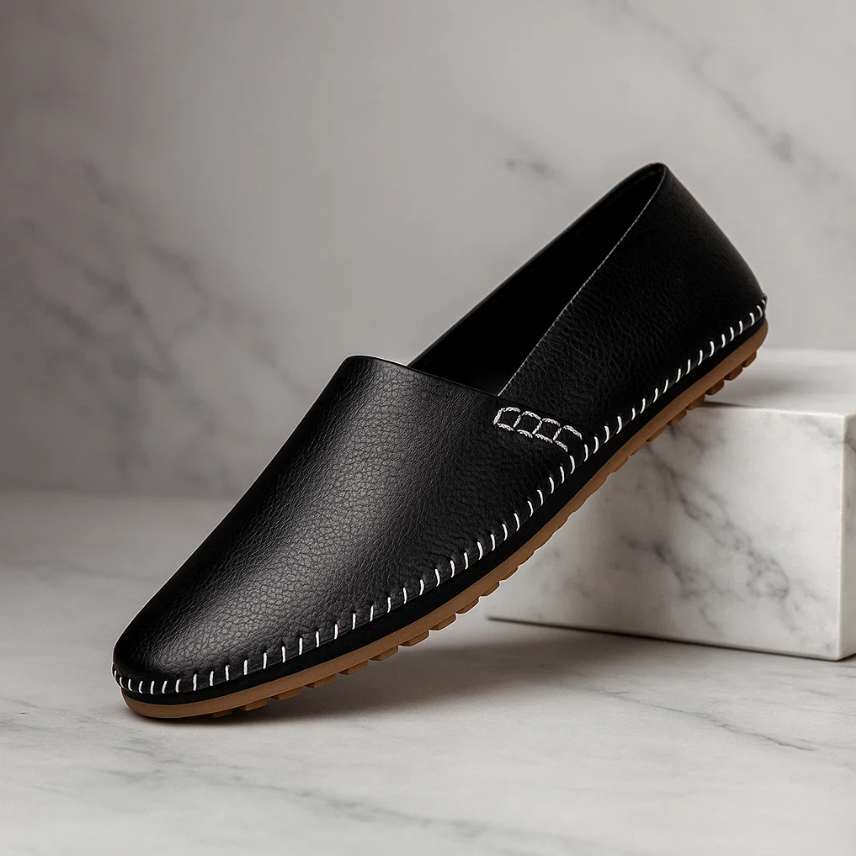 Mocassini Uomo Slip-On Cuciture Fatte a Mano Suola in Gomma – Comodi e Versatili