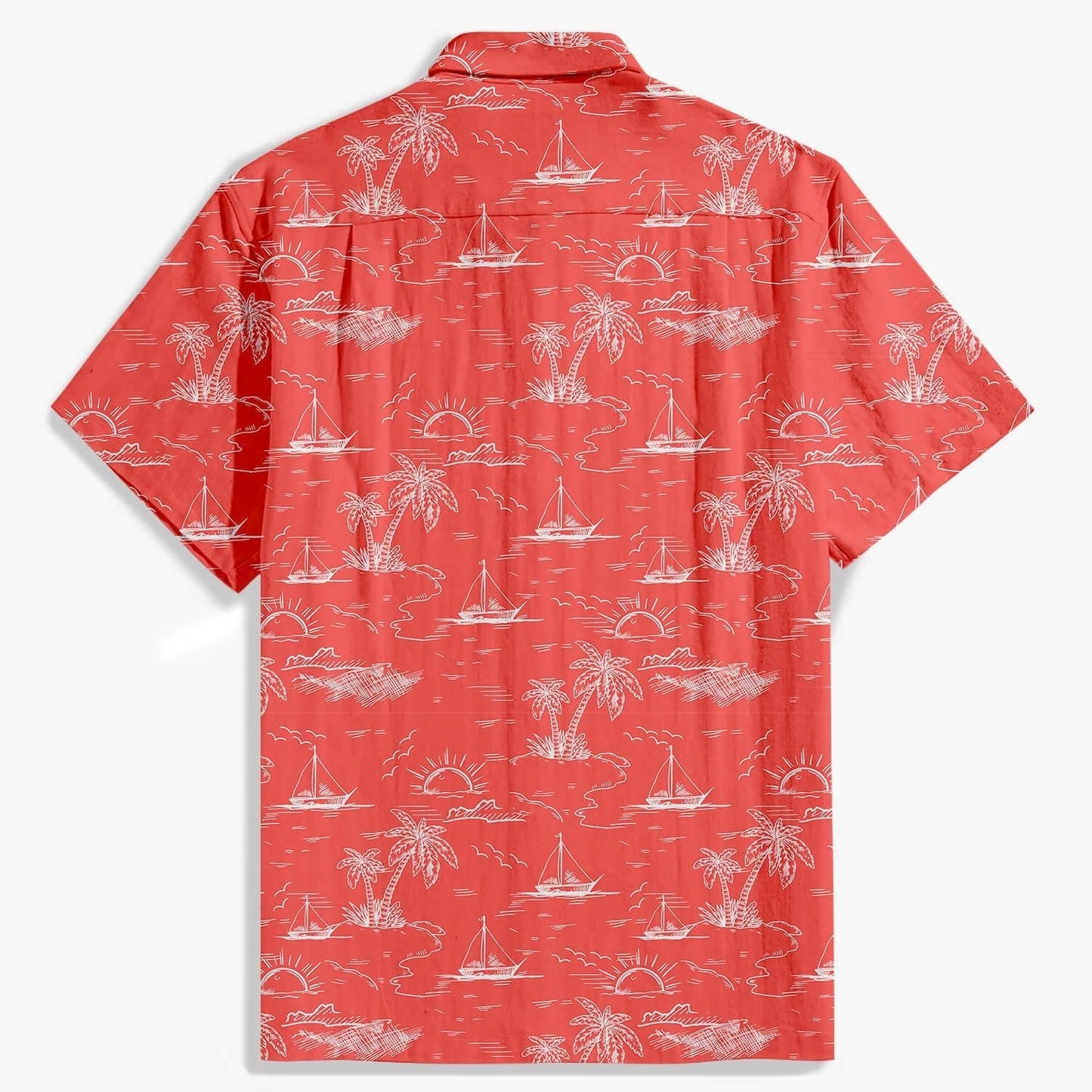 Camicia Uomo Estiva a Maniche Corte con Stampa Palme e Bottoni Frontali – Stile Casual