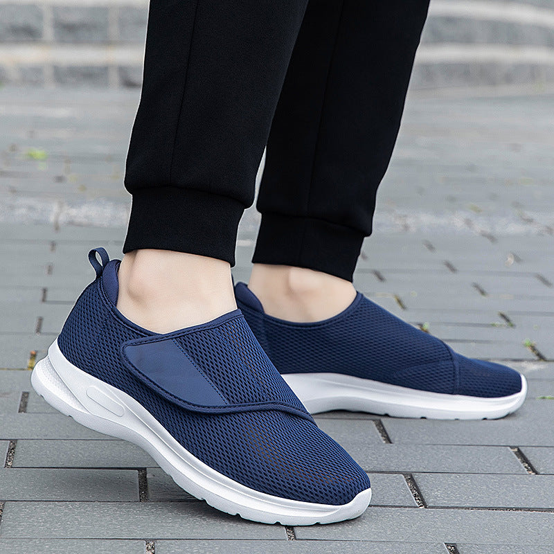 Zapatos de hombre de malla transpirable con cierre de velcro
