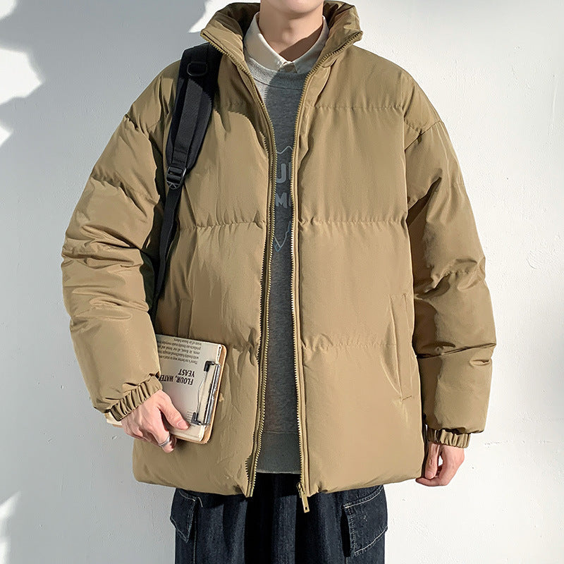 Men's Long Plaid Coat for Fall/Winter with Notched Collar and Front Pockets