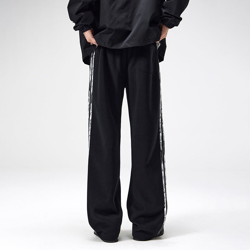 Pantaloni Uomo Stile Retrò con Righe Laterali – Gamba Dritta e Vestibilità Morbida