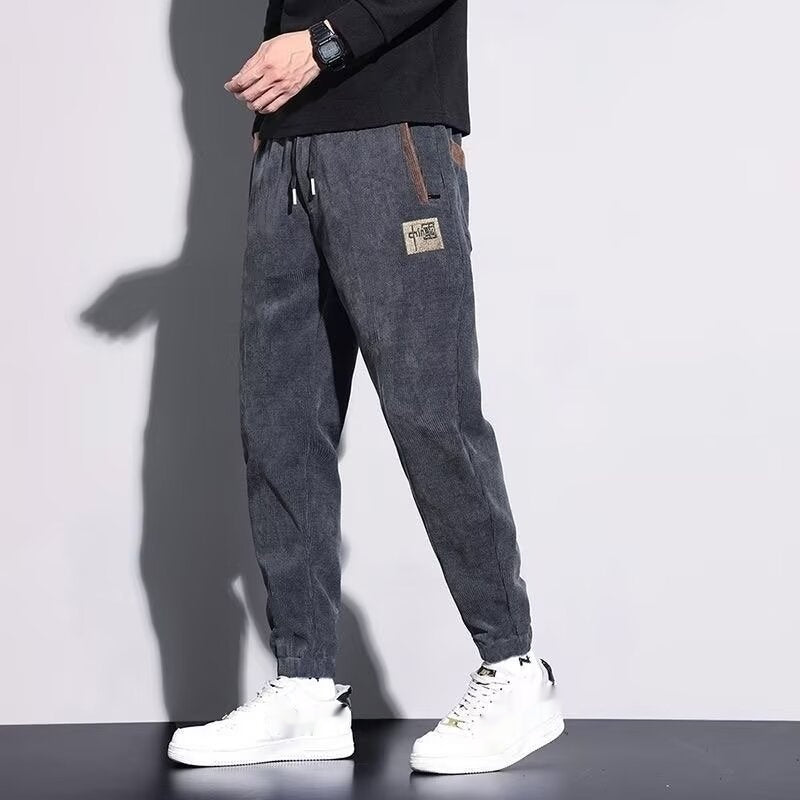 Men's Straight-Leg Corduroy Style Pants – Loose Fit