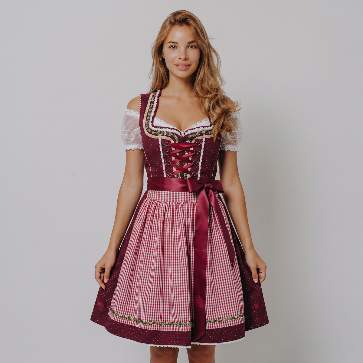 3-piece midi dirndl Bavarian costume for women for Oktoberfest