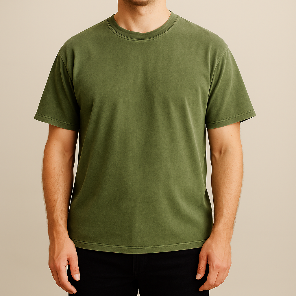 Herre T-shirt med Lige Pasform og Vintage Effekt