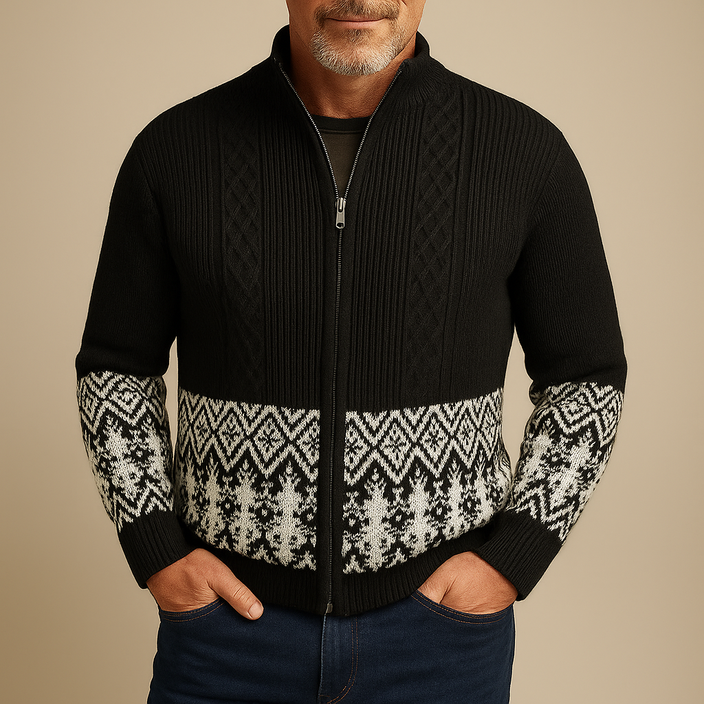 Gilet Uomo Invernale con Zip Intera e Lavorazione a Maglia – Design Funzionale