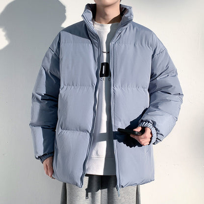 Men's Long Plaid Coat for Fall/Winter with Notched Collar and Front Pockets