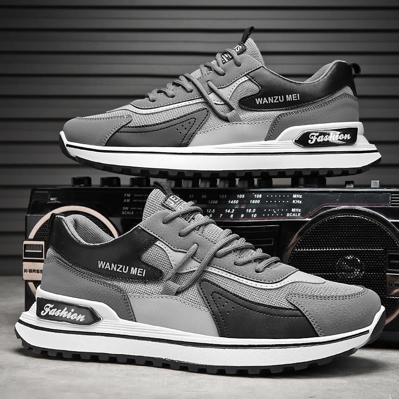 Men's Spring Sneakers with Round Toe, Medium Sole, and Mesh Upper