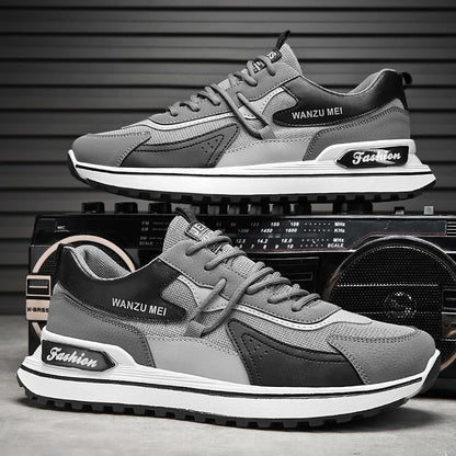 Men's Spring Sneakers with Round Toe, Medium Sole, and Mesh Upper