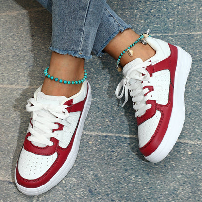 Zapatillas unisex con plataforma, cordones, suela blanda y diseño bajo.