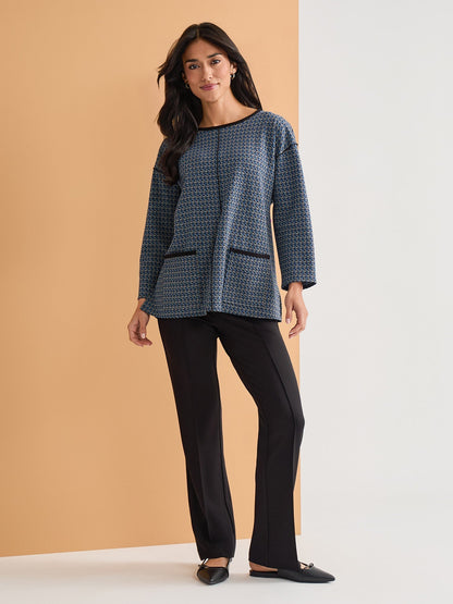 Maglia Donna Maniche Lunghe Girocollo Design da Infilare
