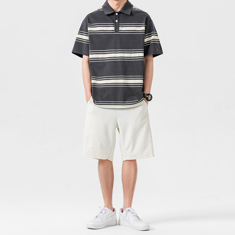 Men's Summer Sporty Set with Short Sleeve T-Shirt and Shorts – Two-Piece Casual Set