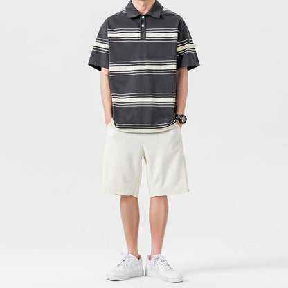 Men's Summer Sporty Set with Short Sleeve T-Shirt and Shorts – Two-Piece Casual Set