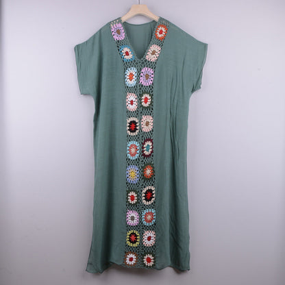 Copricostume Estivo Donna all’Uncinetto con Design a Contrasto