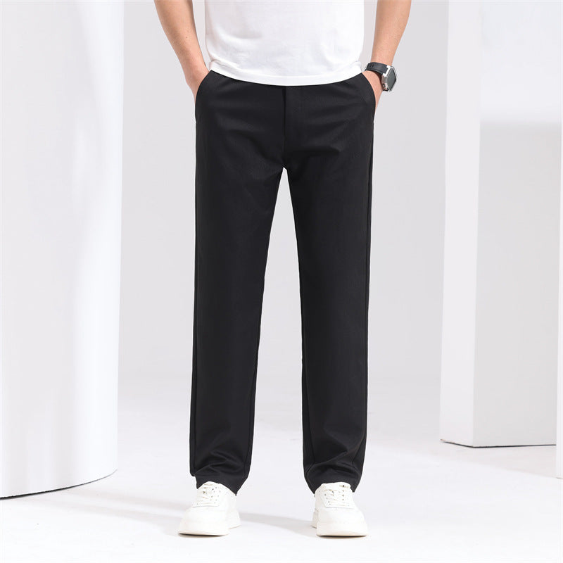 Pantaloni Uomo Dritti Larghi Vita Media Leggeri – Stile Casual