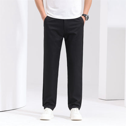 Pantaloni Uomo Dritti Larghi Vita Media Leggeri – Stile Casual