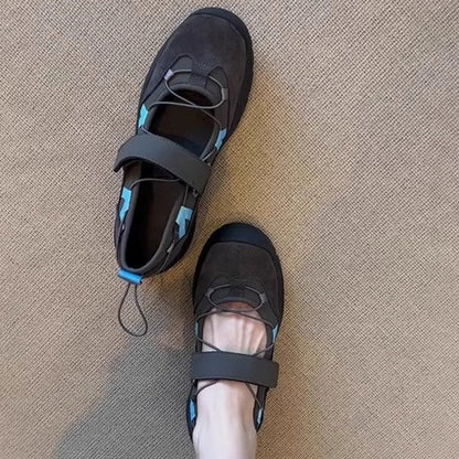 Scarpe Mary Jane Donna con Chiusura a Strappo, Suola Spessa e Punta Tonda – Scarpe Casual